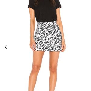 Lovers + Friends Black and White Pencil Mini Skirt